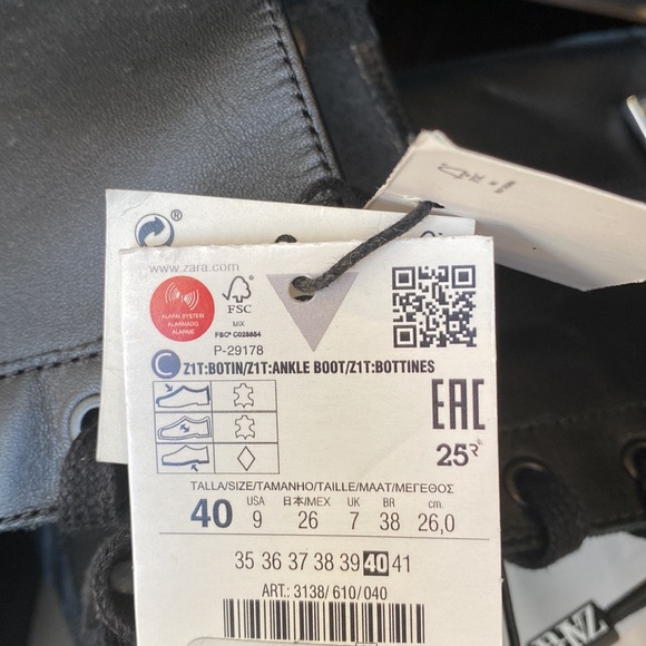 NWT Zara Flat Platform Leather Boots - Picture 11 of 16